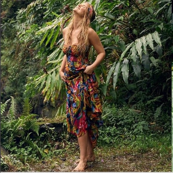 aerie Dresses & Skirts - Aerie Tropical Print Midi Dress